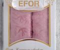 Набор бамбуковых полотенец EFOR "YAPRAK" (50*90,70*140), сухая роза