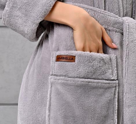 Халат женский трига шалька "AMBIELLA A-1295" светло-серый, L/XL
