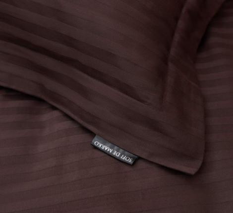 Постельное белье "Sofi de Marko" Моне (шоколад) Страйп Сатин, 1,5 спальный