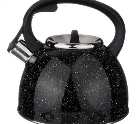 Чайник со свистком "ЧЕРНЫЙ МРАМОР", 2,5 л