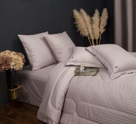 Постельное белье "Kazanov.A." Stripe Royal (бежевый крем) Страйп Сатин, Евро