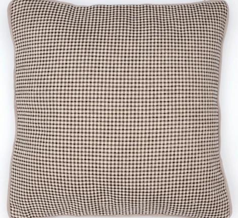 Подушка декоративная "CUBE" 45х45, кремово-черная клетка (кант бежевый)