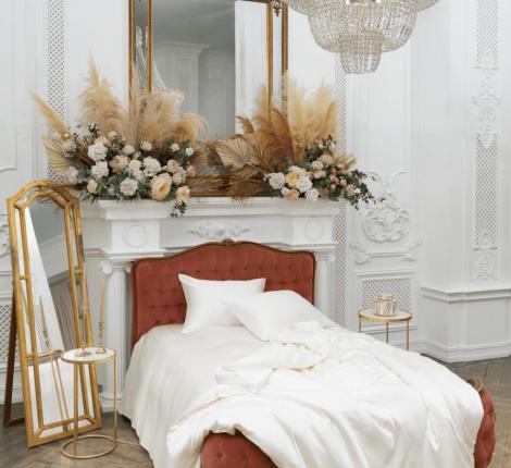 Простыня "CREAMY WHITE GRASS" Шёлк, 260х280