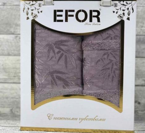 Набор бамбуковых полотенец EFOR "YAPRAK" (50*90,70*140), лиловый