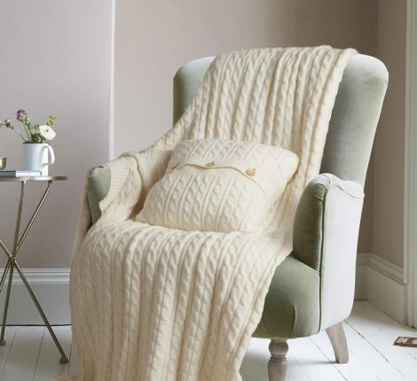 Плед вязаный "Sofi de Marko" Джовани (молоко), 160х220