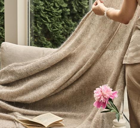 Мохеровый плед "Luxberry" 130х170, коричневый