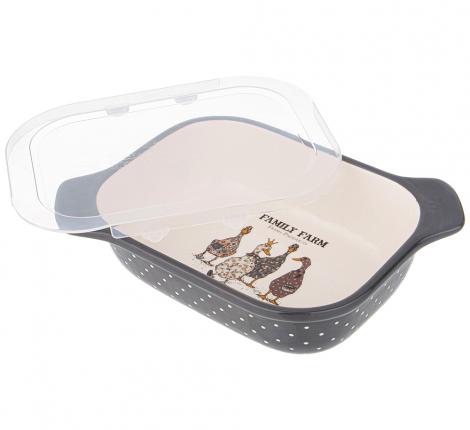 Форма для запекания с пластиковой крышкой "FAMILY FARM", 25,5*19*6,5 см