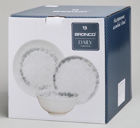 Набор посуды обеденный BRONCO "DAILY" на 4 персоны, 12 предметов (серый)
