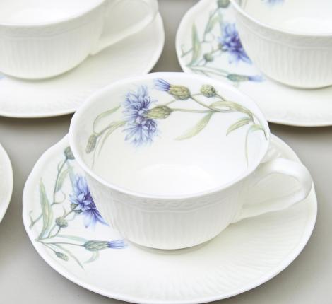 Чайный набор "ВАСИЛЬКИ" 760-827 на 6 персон, 12 предметов (250 мл)