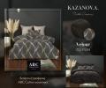 Постельное белье с одеялом "Kazanov.A." Байрон (трюфель) Велюр/Egypt Cotton, Евро