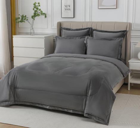 Постельное белье с одеялом "Sofi de Marko" Энрике (антрацит) Велюр, 1,5 спальный