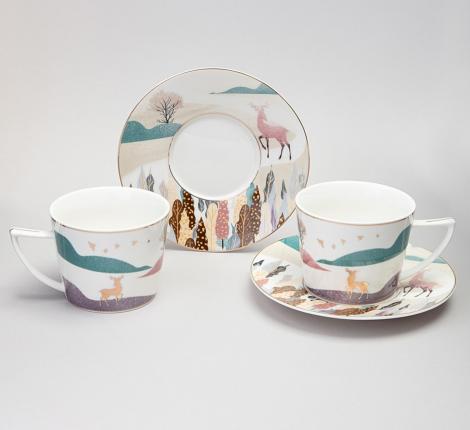 Чайный набор "TOP STYLE" 165-599 на 2 персоны, 4 предмета (250 мл)