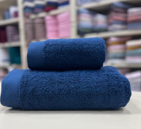 Полотенце микрокоттон AMBIELLA "TATLI" 50x90, тёмно-синий