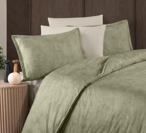 Постельное белье "DO&CO" MARLEN (светло-зелёный) Сатин DELUX PREMIUM, Евро