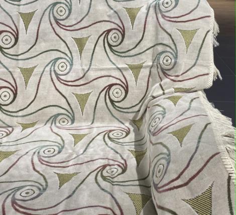 Покрывало шпигель большой Karteks" на диван 160х220 АБСТРАКЦИЯ-КРУГИ, перламутровый