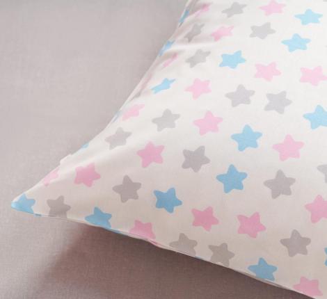 Постельное белье "Siberia" Звездочки (белый) Ранфорс, 1,5 спальный