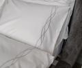 Постельное бельё "ES House" ELLE WAVE (белый/серый) Сатин ДеЛюкс, Евро-макси