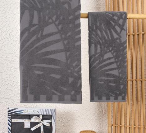 Комплект махровых полотенец "METEOR" (50x90/70х140) 2 шт. PATAYA, антрацит