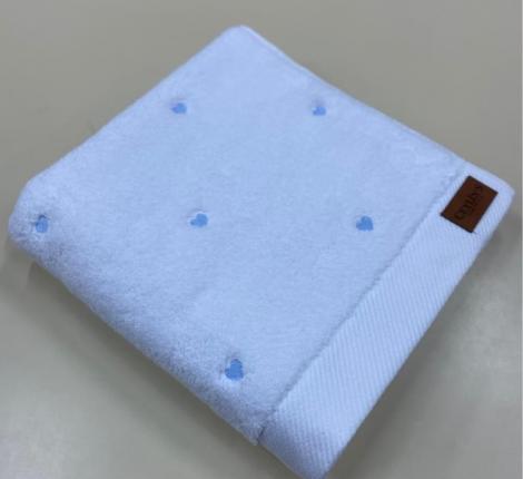 Полотенце микрокоттон AMBIELLA "KALPLI" 70x140, белый с синим