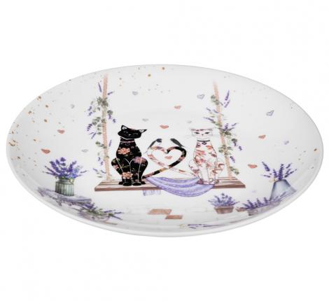 Набор закусочных тарелок 2 шт. "ЛАВАНДОВЫЕ КОТЫ" 425-167, диаметр 20,5 см