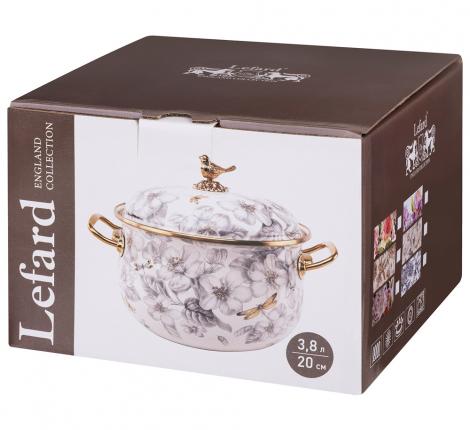 Кастрюля эмалированная с крышкой LEFARD "ФЛАНДРИЯ", 3,8 л