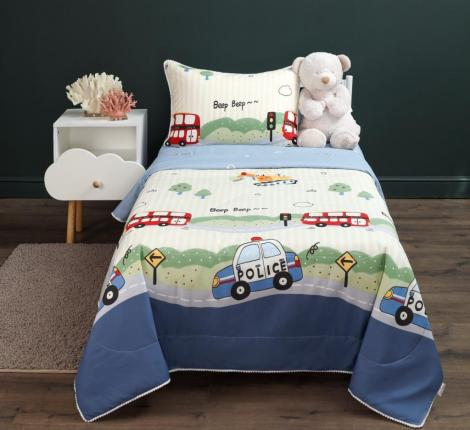 Постельное белье детское с одеялом "Sofi de Marko" Машинки Сатин, 1,5 спальный