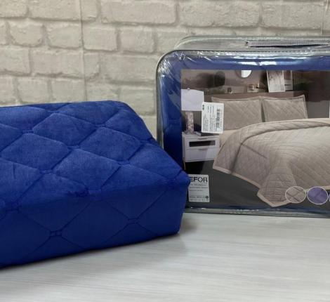 Покрывало велюровое "EFOR PREMIUM" РОМБ 240х260, темно-синий