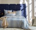 Постельное бельё "Blanc des Vosges" GRAVITY BLEU CELESTE Сатин ДеЛюкс, Евро