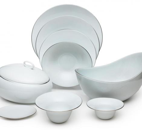 Тарелка для хлеба "EPURE PLATINE" 16х14 см, лиможский фарфор