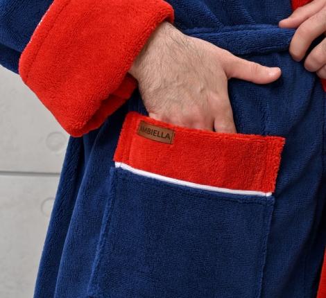 Халат мужской трига с капюшоном "AMBIELLA A-1125" синий, 2XL