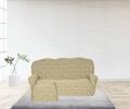 Чехол на угловой диван Karteks &quot;Классика&quot; с оттоманкой KAR 012-07 (левый), кремовый