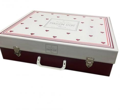 Комплект полотенец 50x100-85x150 с ковриком 50х80 Maison D'or "LOVE ALWAYS " белый/красный