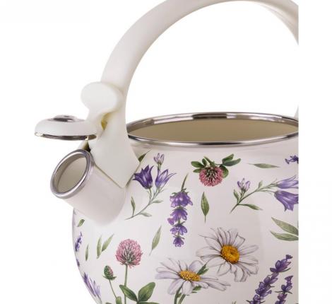 Чайник эмалированный со свистком "FLOWER STORY", 2,2 л