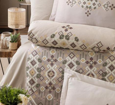 Постельное бельё "DO&CO" Сатин "LUX EXCLUSIVE" NORAN (коричневый), Евро