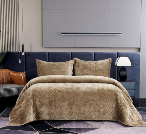 Покрывало "Sofi de Marko" Деварта (бежевый) Бархат, 240x260