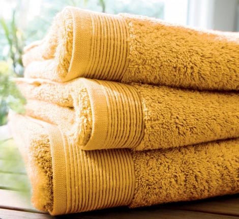 Полотенце махровое "Blanc des Vosges" UNI CURRY (желтый), 55х110