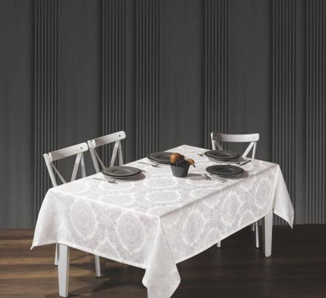 Скатерть "DO&CO" броде жаккард 160х220 MILANO, белый