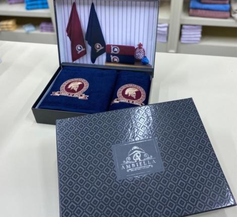 Набор махровых полотенец AMBIELLA "AIR FORSE" 50х90+70х140, антрацит