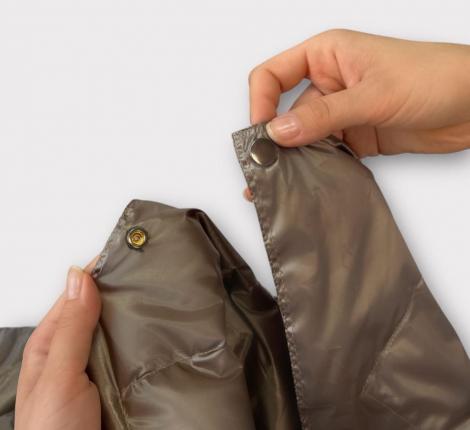 Дорожный плед-пончо пуховый "Travel Cape Plaid Grass" Milk Chocolate, 130х170