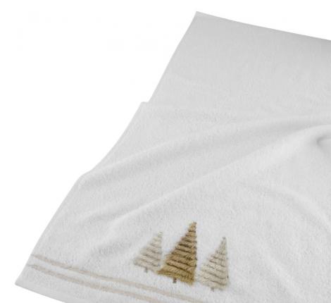 Полотенце Arya с вышивкой Рождество 50x90 Golden Tree, Белый