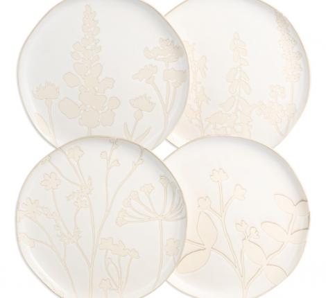 Набор обеденных тарелок 4 штуки "FIELD", диаметр 25,5 см
