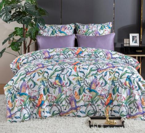 Постельное белье с одеялом "Kazanov.A." Колибри (аметист/жемчуг) Тенсел, Евро
