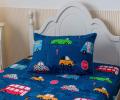 Постельное белье с одеялом детское "Sofi de Marko" Трафик (синий) Сатин, 1,5 спальный