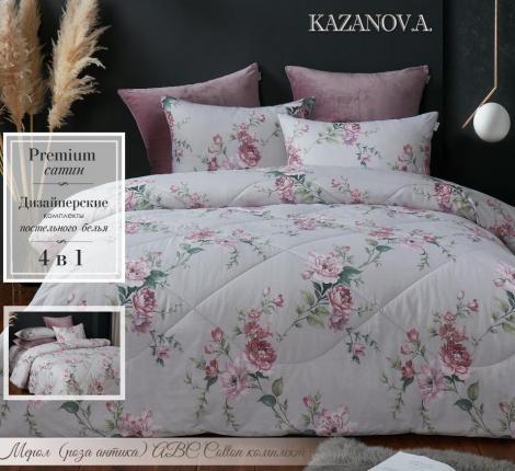 Постельное белье с одеялом "Kazanov.A." Мерол (роза антика) Велюр/Egypt Cotton, Евро