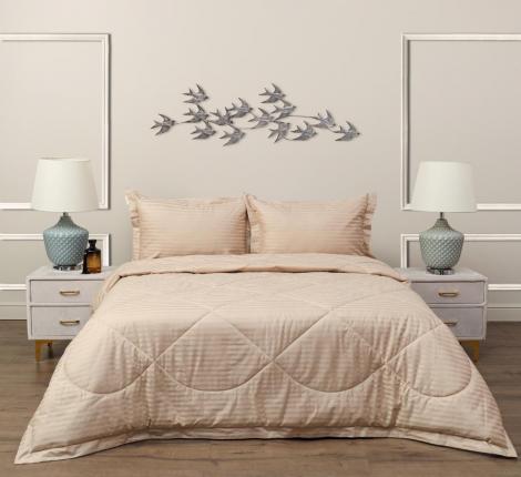 Постельное белье с одеялом "Sofi de Marko" Федерико (карамель) Страйп Сатин, Евро