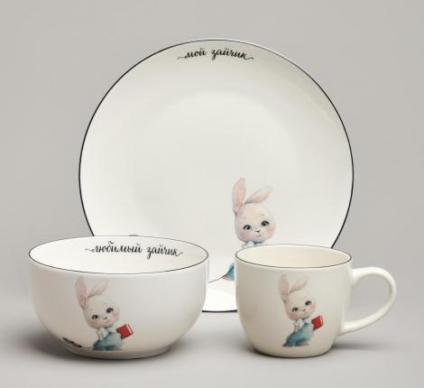 Набор детской посуды "МОЙ ЗАЙЧИК", 3 предмета
