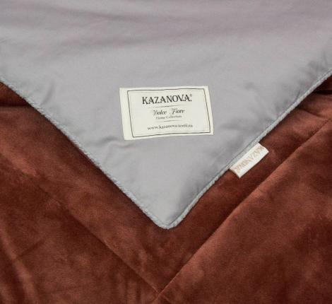 Постельное бельё с одеялом "Kazanov.A." Sheffild Premium (терракот пепел) Велюр/Сатин, Евро