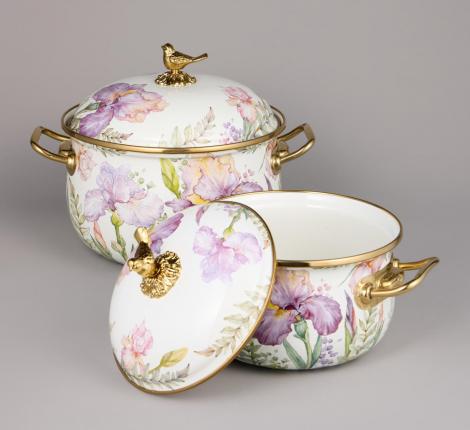 Набор эмалированных кастрюль с крышкой "IRISES", 4 предмета