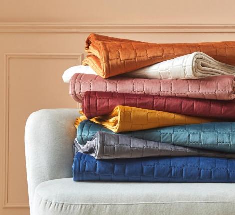 Покрывало бархатное "Blanc des Vosges" SPIRIT JADE (нефрит), 180х260