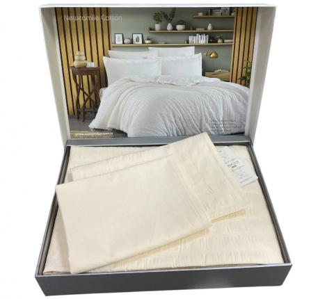Постельное бельё "Maison D'or" NEW CAMILLE Жатый сатин 1,5 спальный, кремовый